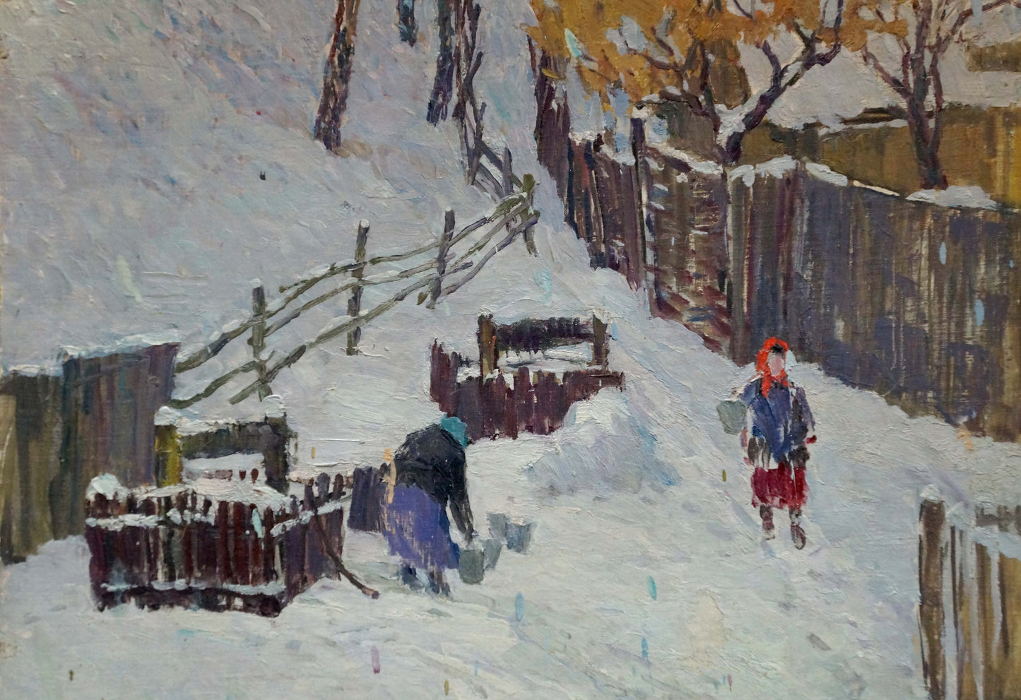 Oil painting At the well Kurennoy Andrey Nikiforovich