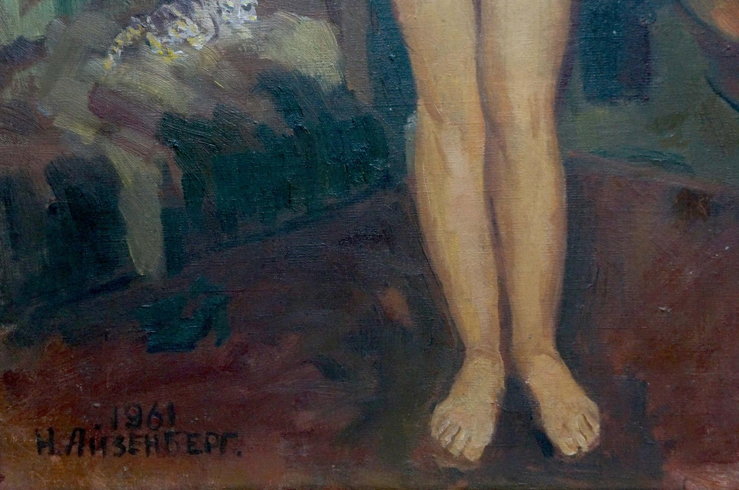 Oil painting Portrait of a naked girl Nina Evseevna Aisenberg