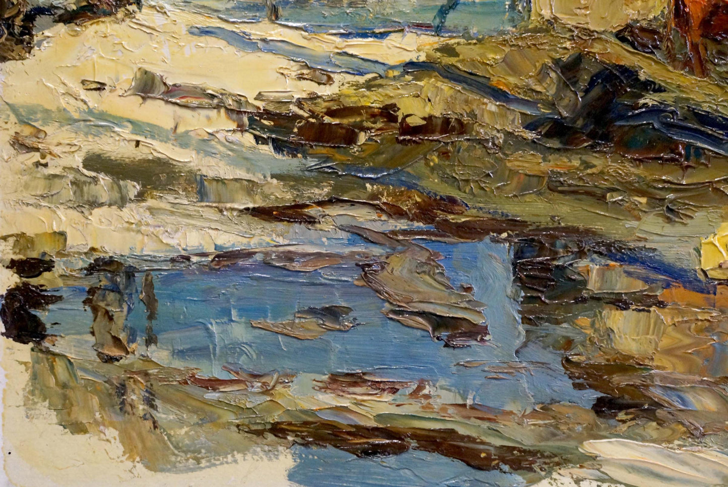 Oil painting Rural courtyard Sidorov Alexey Evdokimovich