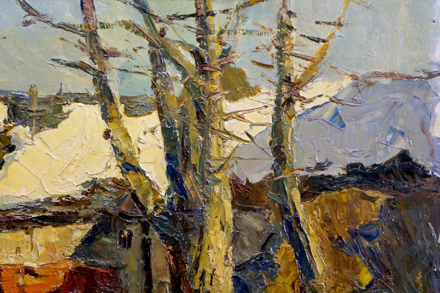 Oil painting Rural courtyard Sidorov Alexey Evdokimovich