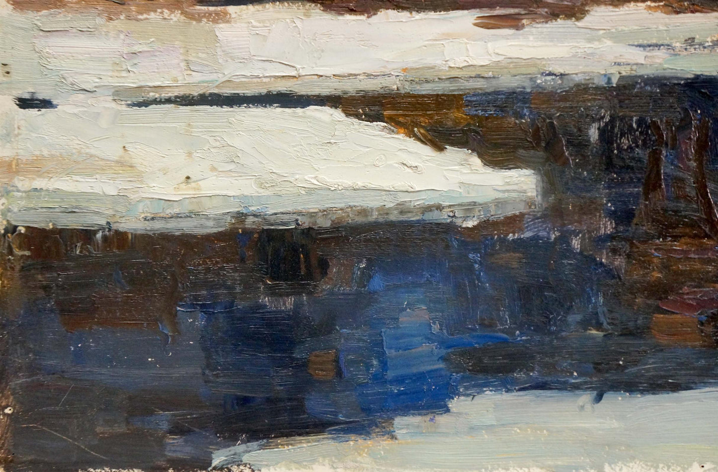 Oil painting Snow melts Sidorov Alexey Evdokimovich
