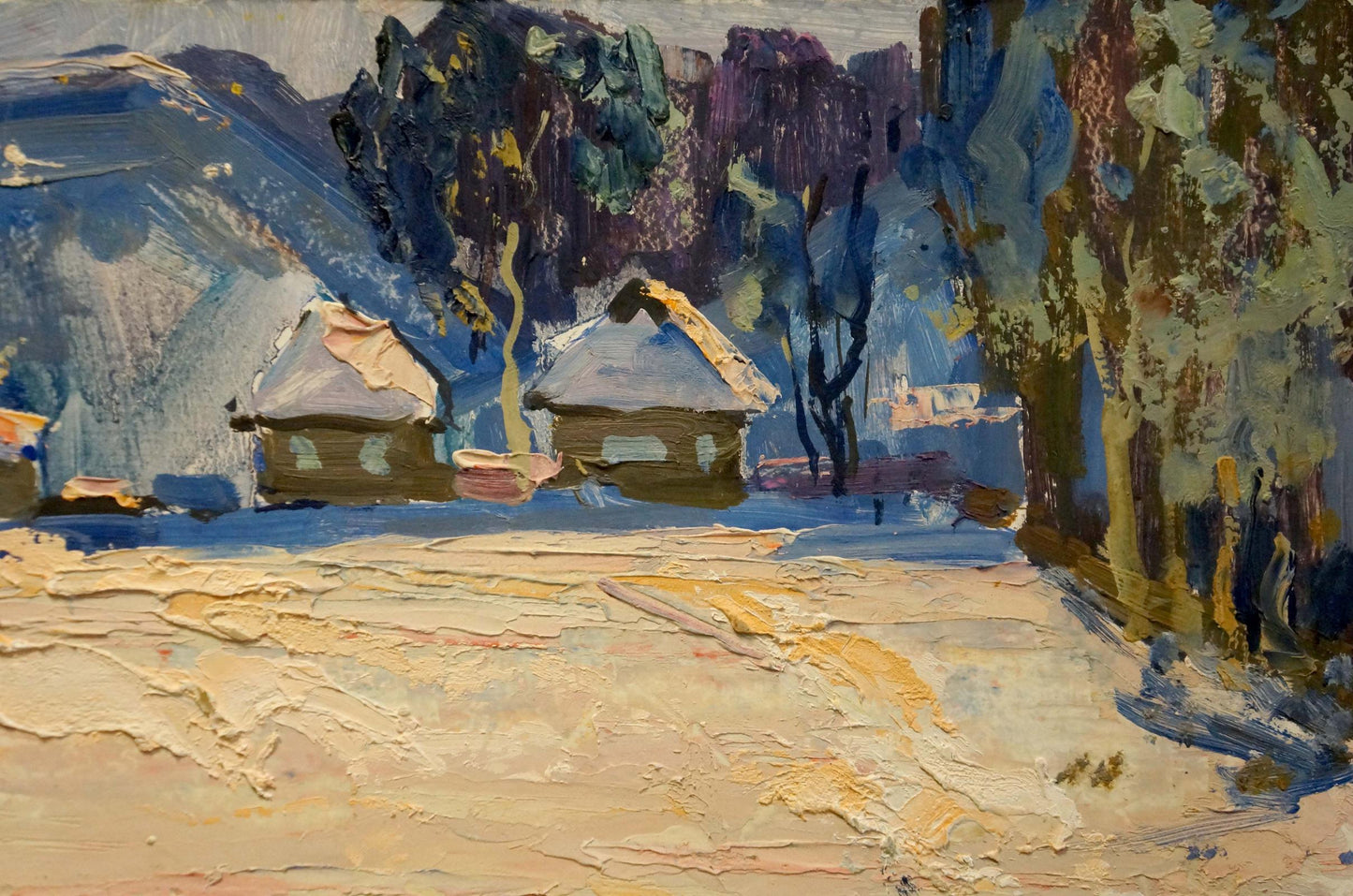 Oil painting Winter in Sednev Zhugan Vladimir Alexandrovich