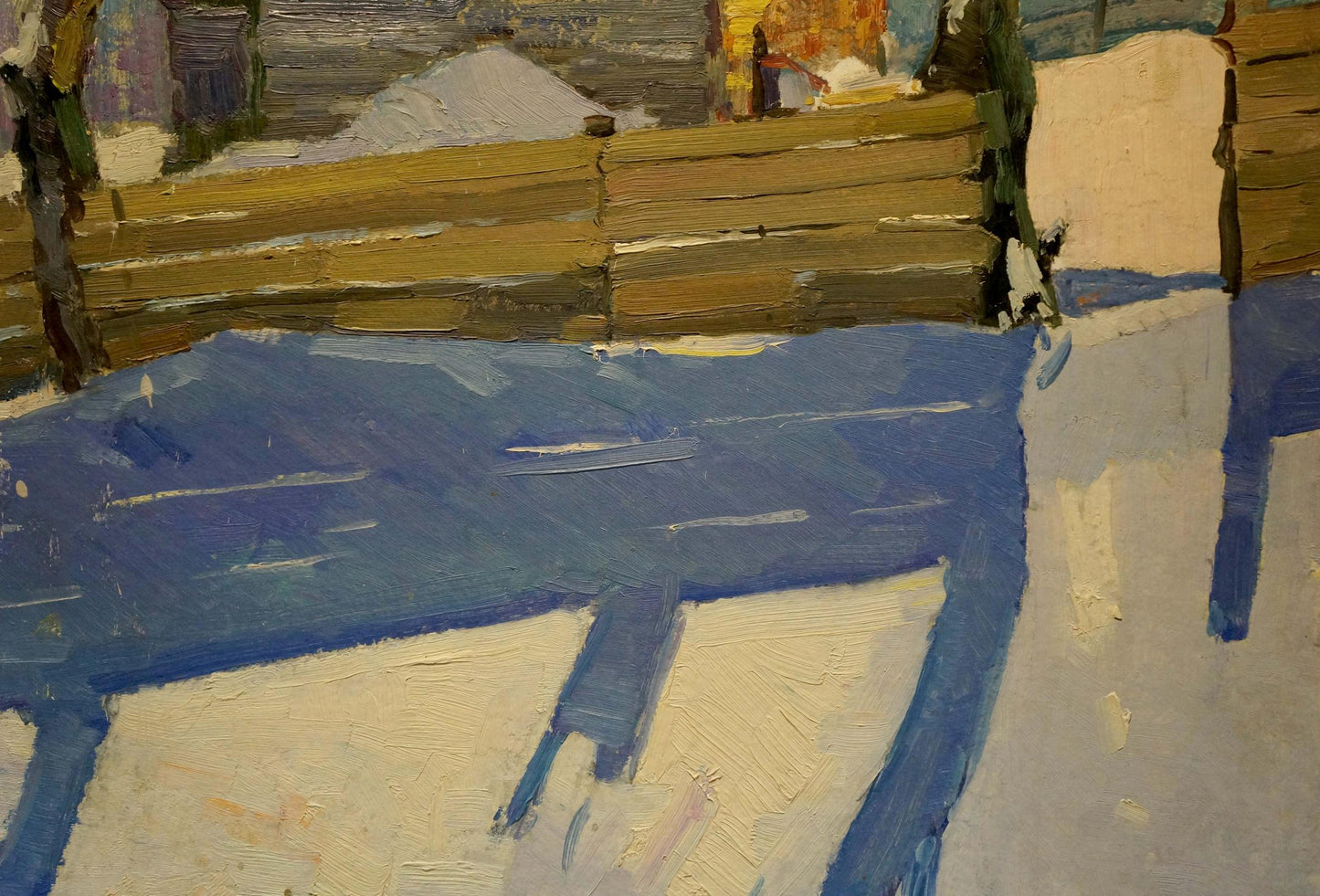 Oil painting Courtyard landscape Viktor Sevastyanov
