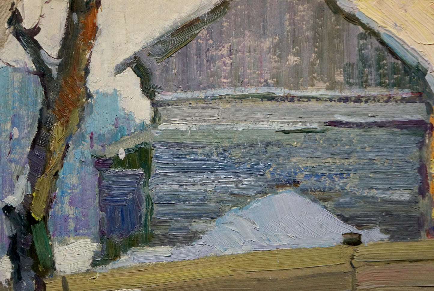 Oil painting Courtyard landscape Viktor Sevastyanov