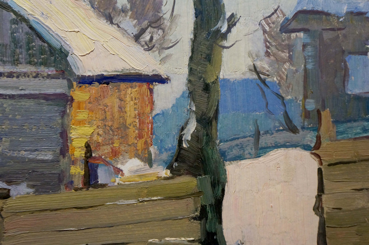 Oil painting Courtyard landscape Viktor Sevastyanov