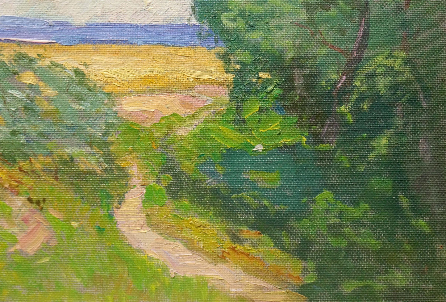 Oil painting Sevastyanov Viktor Grigorievich Field landscape