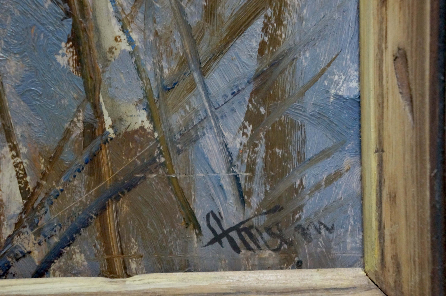 Spring in the park is depicted in Andrey Zinovievich Tkachenko's oil painting