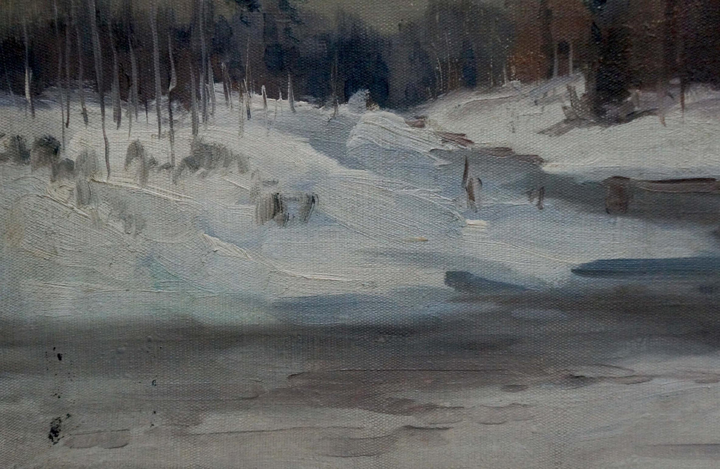 Oil painting Winter landscape An artist from Stavropol