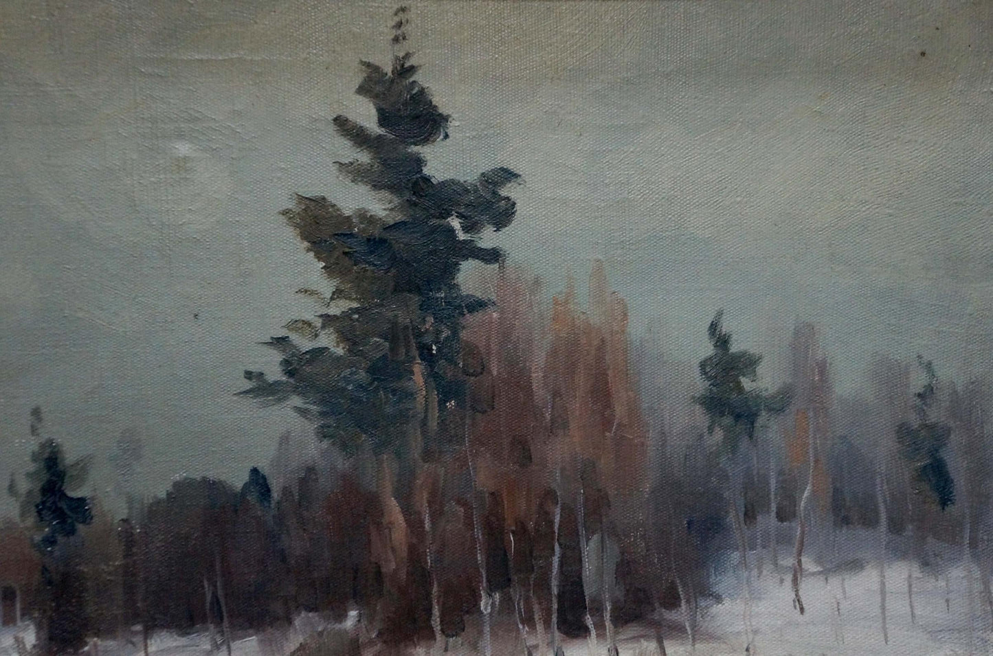 Oil painting Winter landscape An artist from Stavropol
