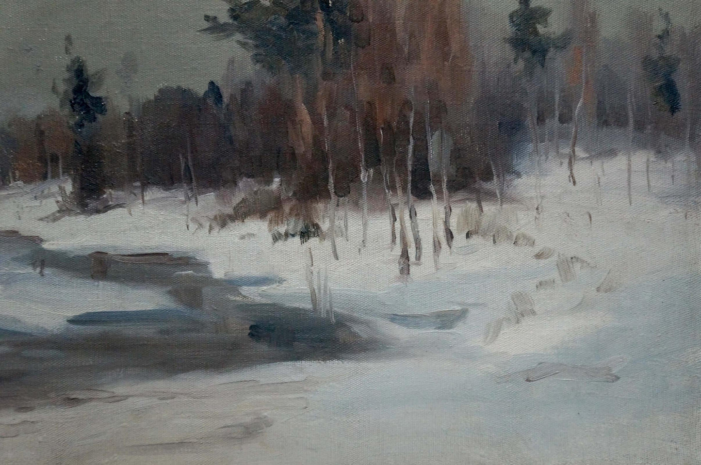 Oil painting Winter landscape An artist from Stavropol