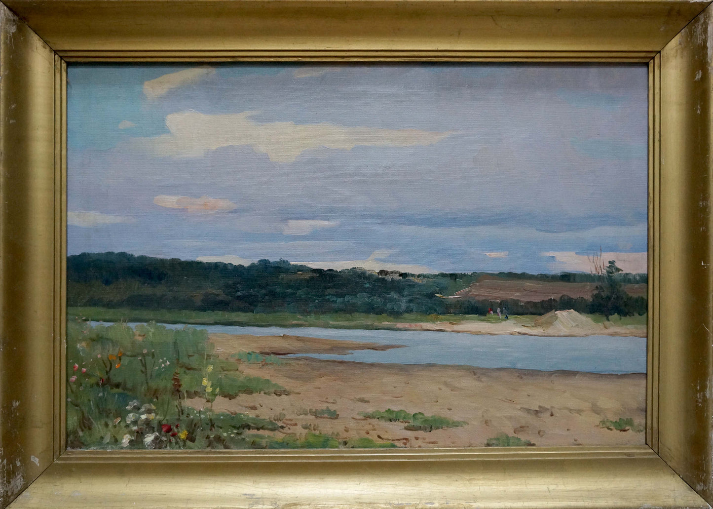 Oil painting River landscape An artist from Stavropol