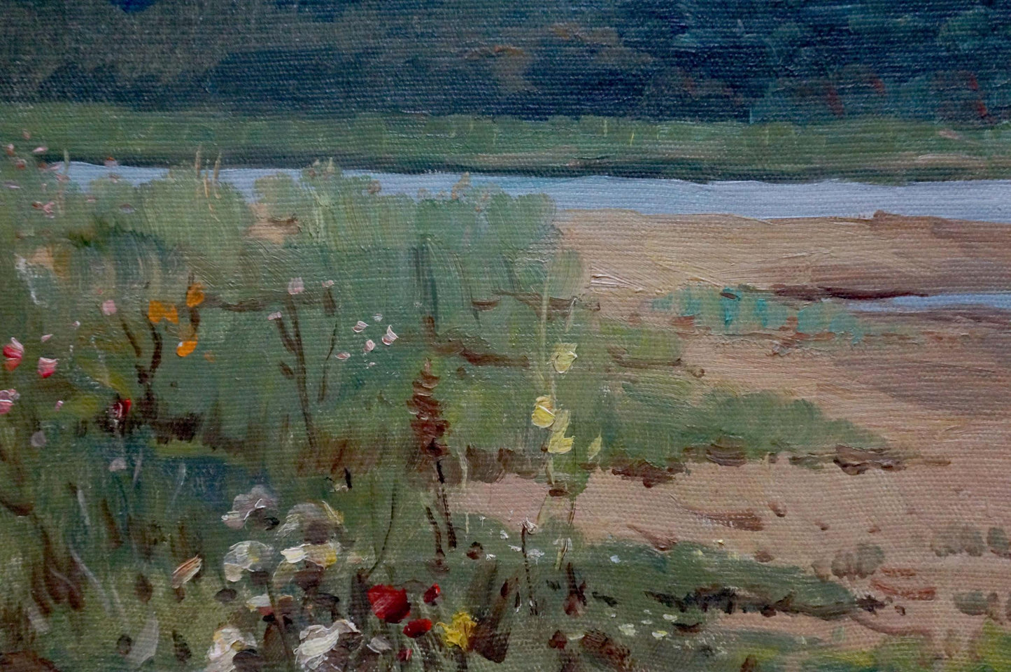 Oil painting River landscape An artist from Stavropol