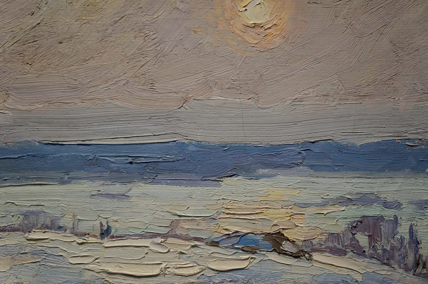 Oil painting Sunset landscape Sevastyanov Viktor Grigorievich