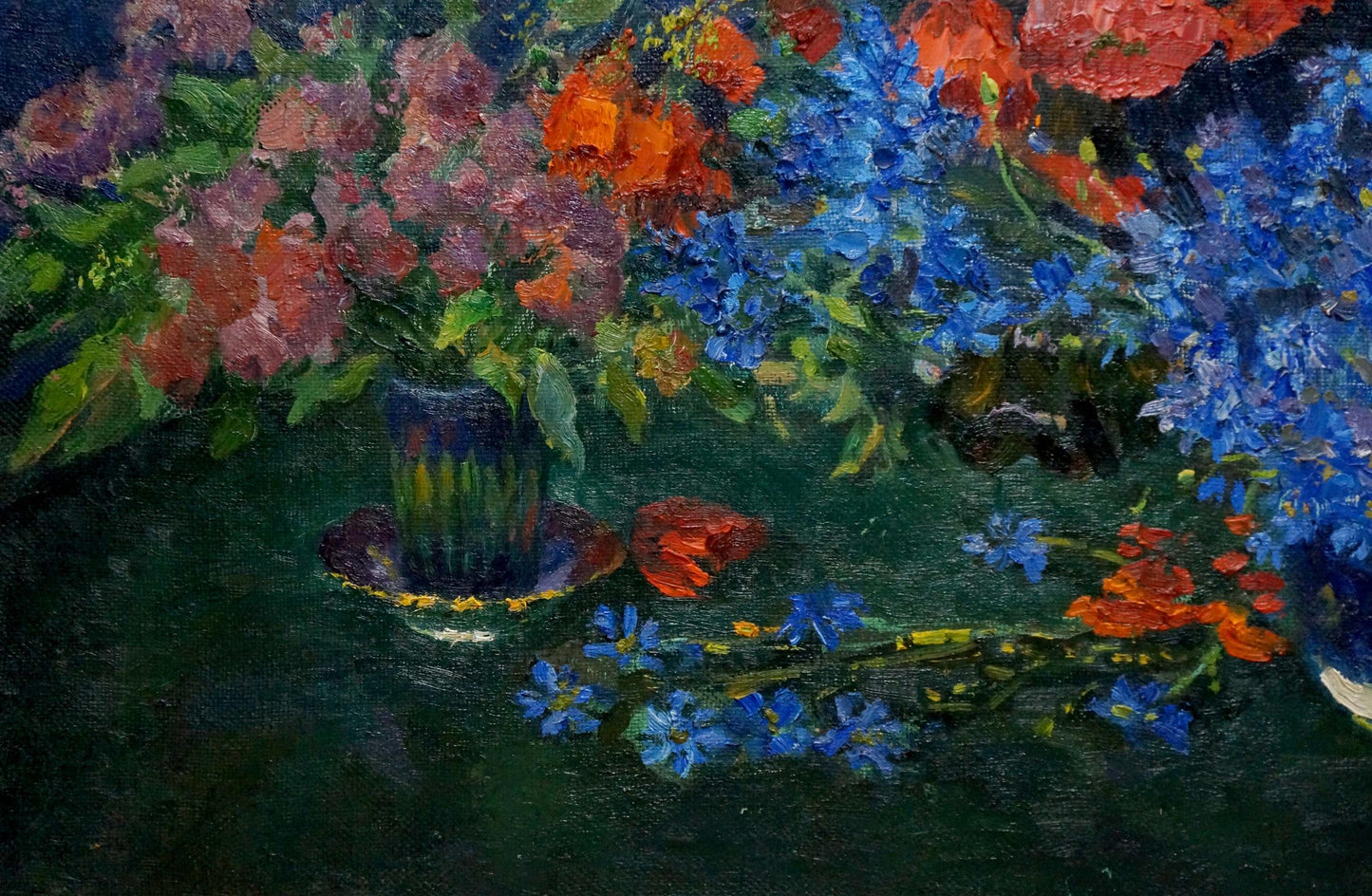 Alexander Fedorovich Mynka's oil painting features a still life with poppies