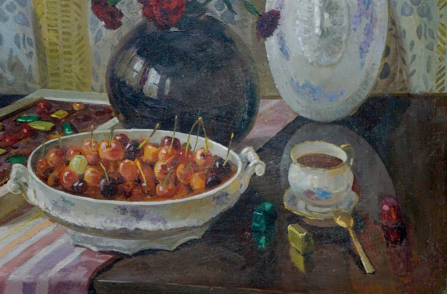 Oil painting Still life with cherries Ozernikov Vladimir Borisovich