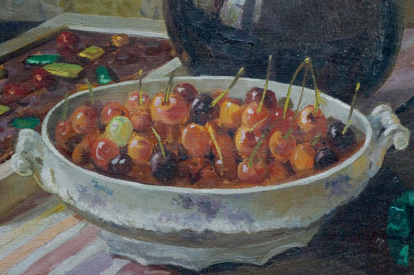 Oil painting Still life with cherries Ozernikov Vladimir Borisovich