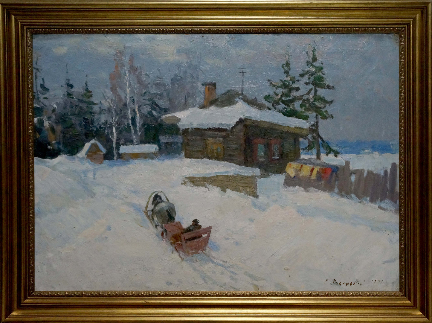 Oil painting Winter landscape Vasetsky Grigory Stepanovich