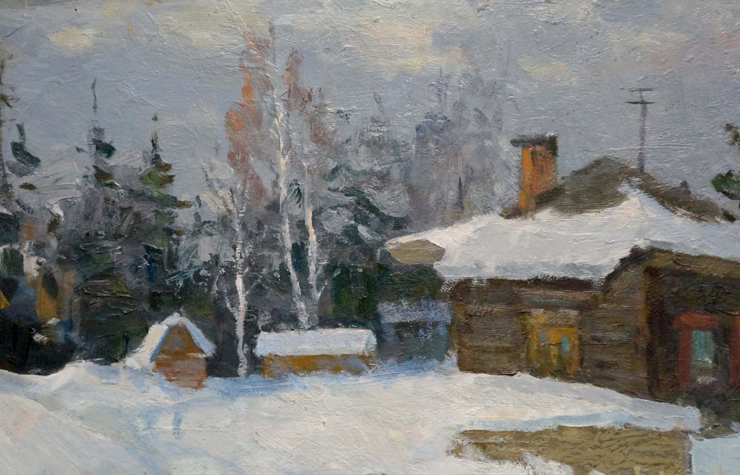Oil painting Winter landscape Vasetsky Grigory Stepanovich