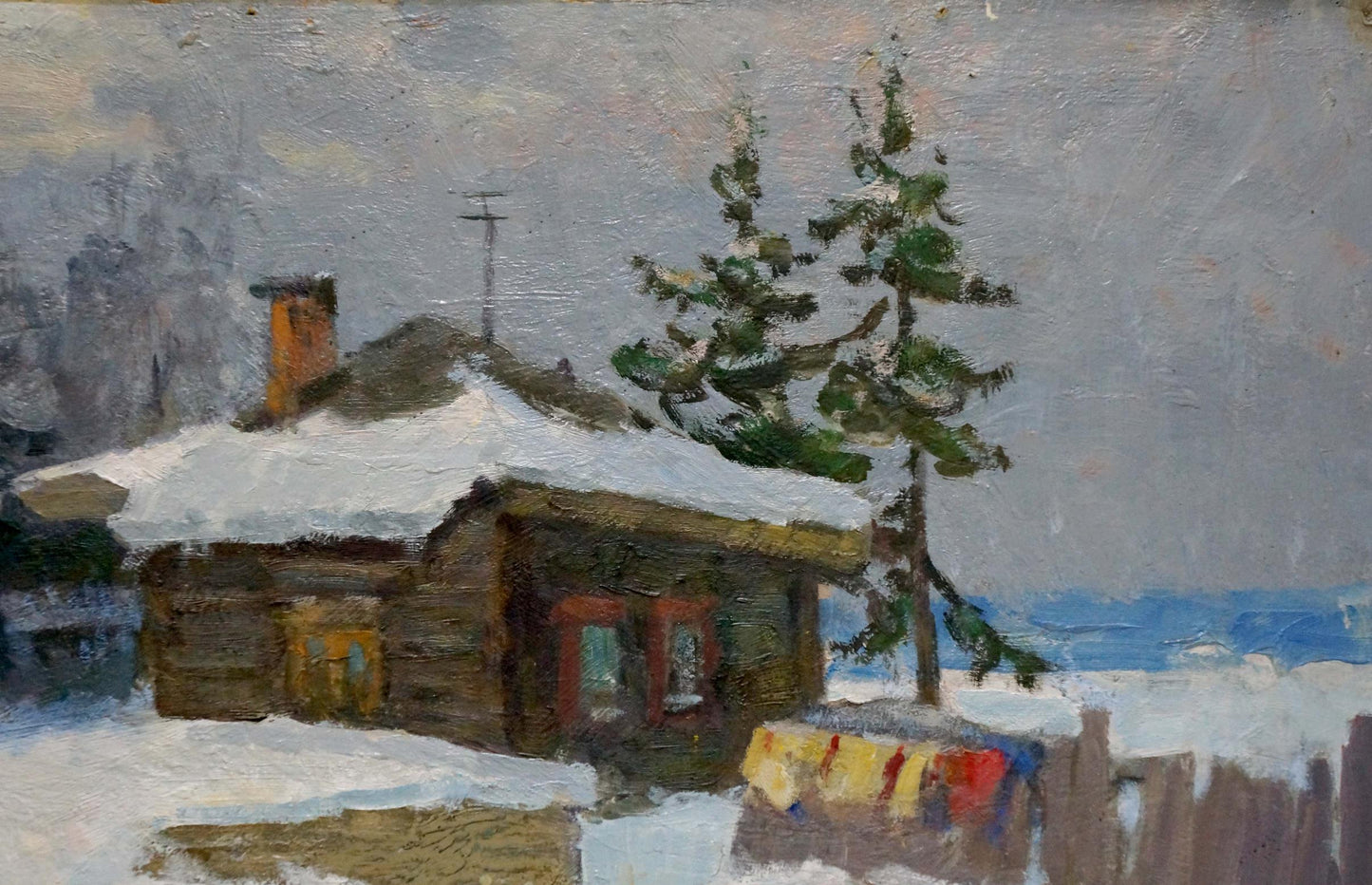 Oil painting Winter landscape Vasetsky Grigory Stepanovich