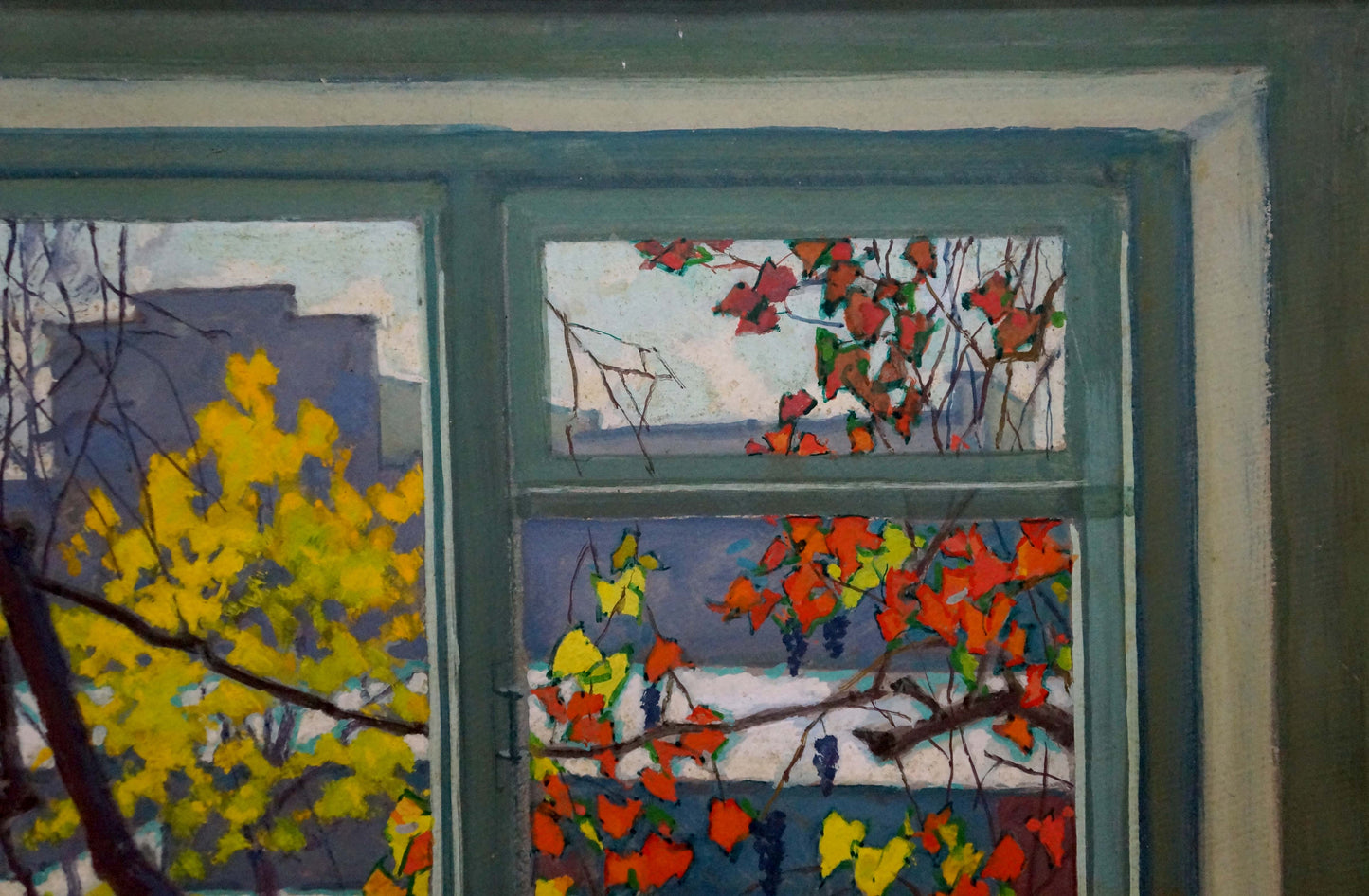 Oil painting View from the window Vlasov Vladimir Grigorievich