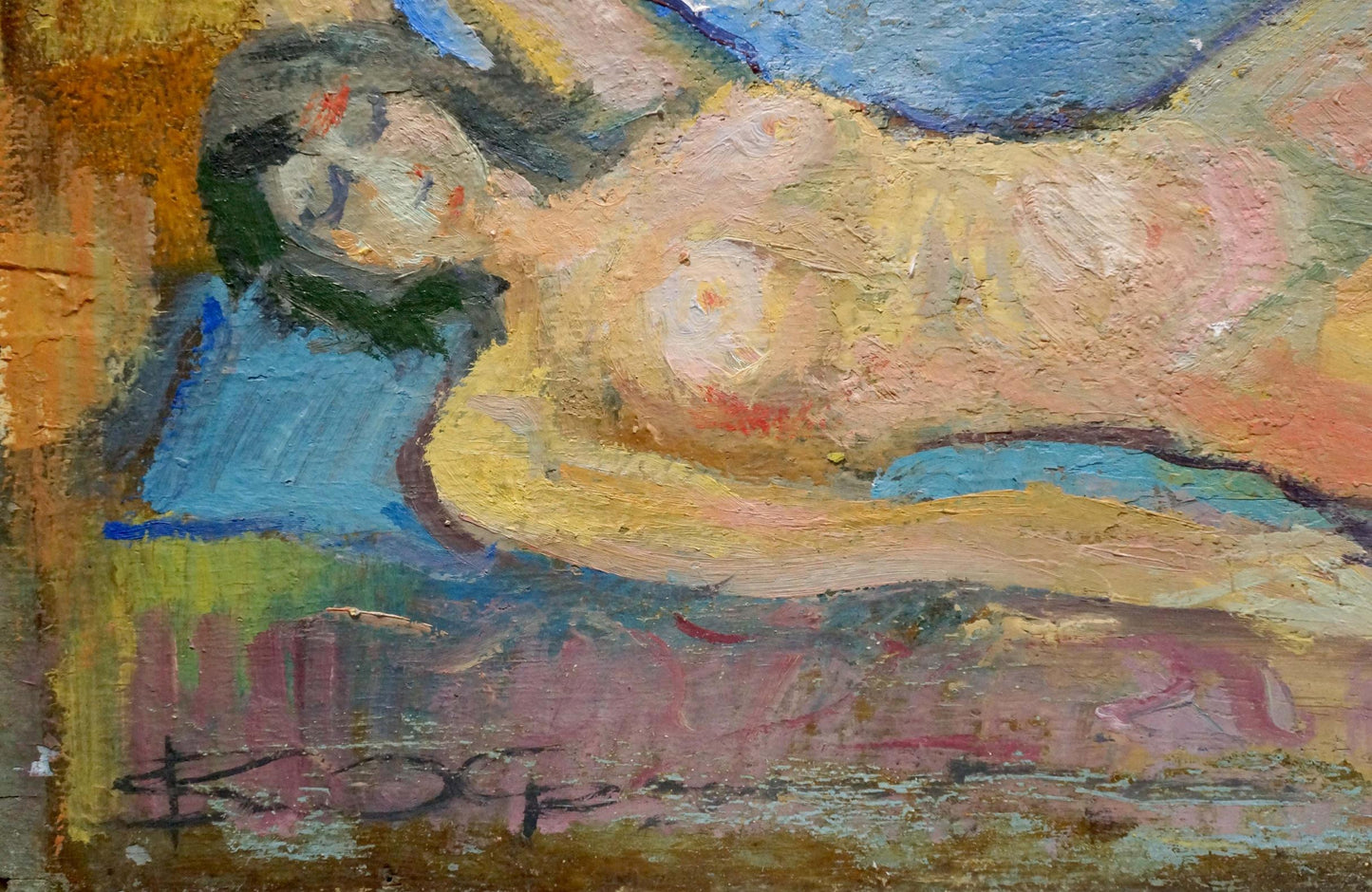 Oil painting Portrait of a naked girl Valentin Dmitrievich Khrushch