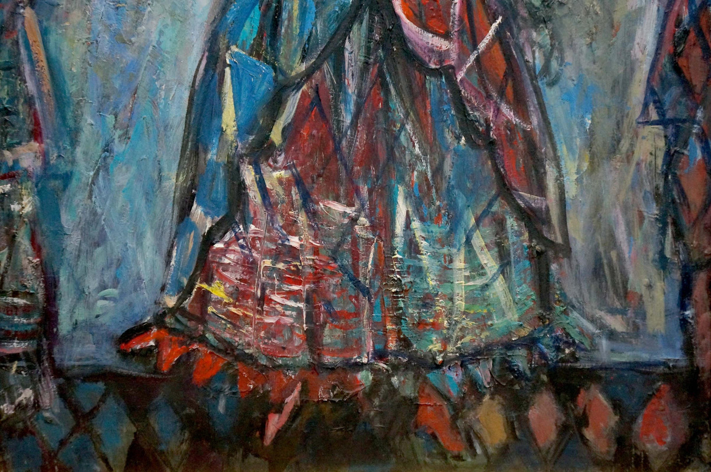 Oil painting Before the performance Lushin Alexander Fedorovich