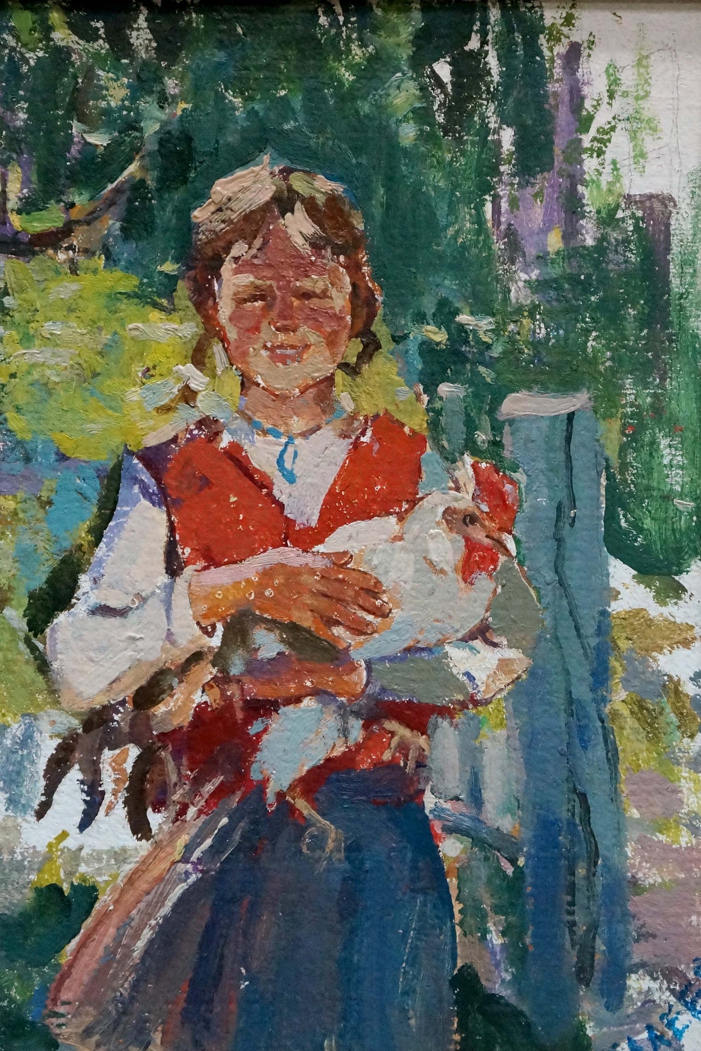 Oil painting "Portrait of a Girl" by Alexander Matveevich Taleev