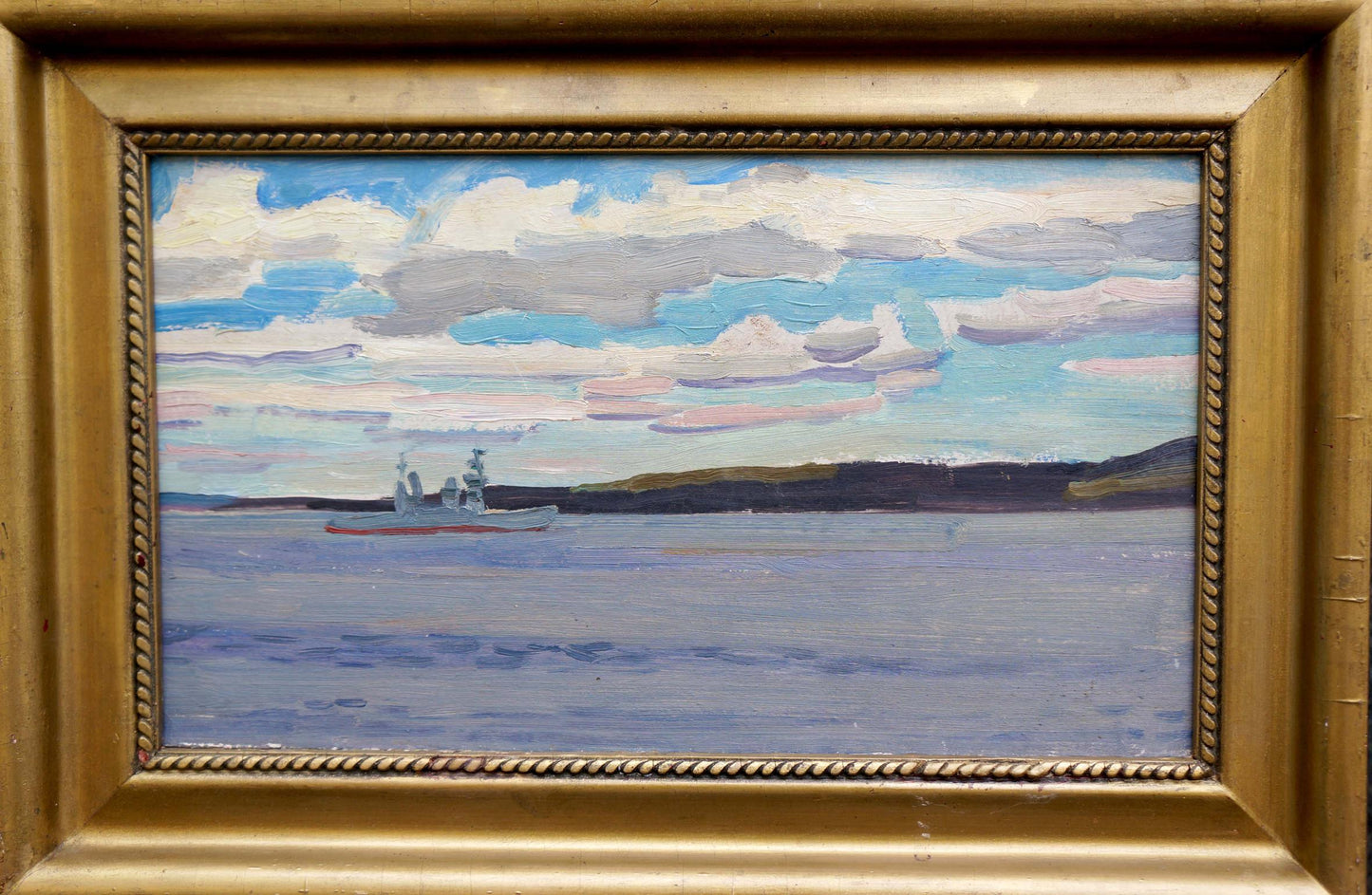 Oil painting Ship on the voyage