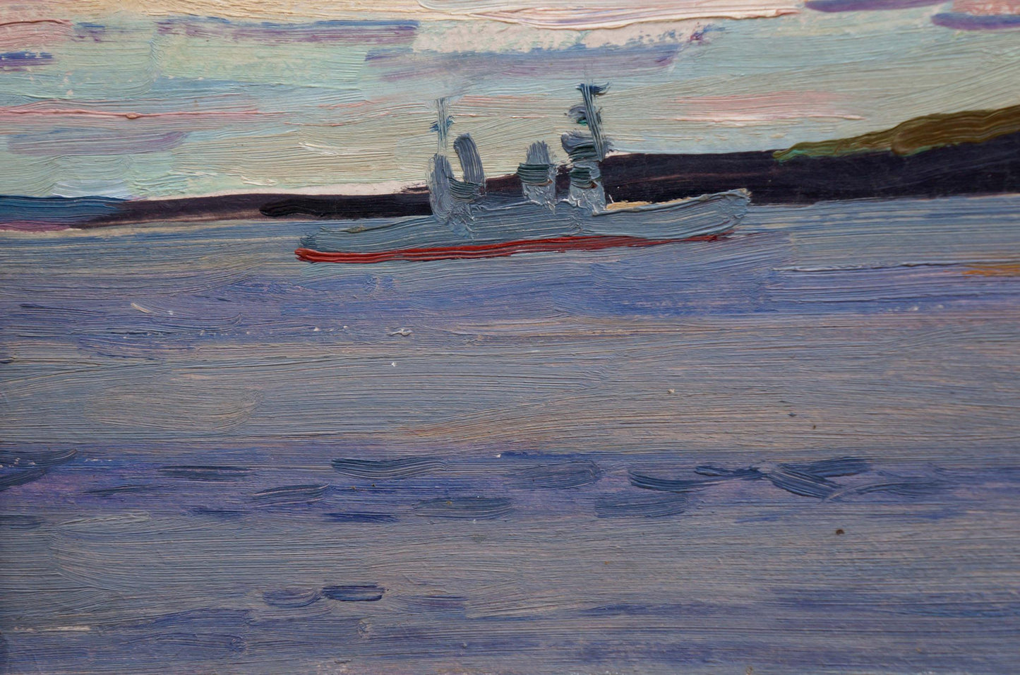 Ship on a Journey is the title of the oil painting