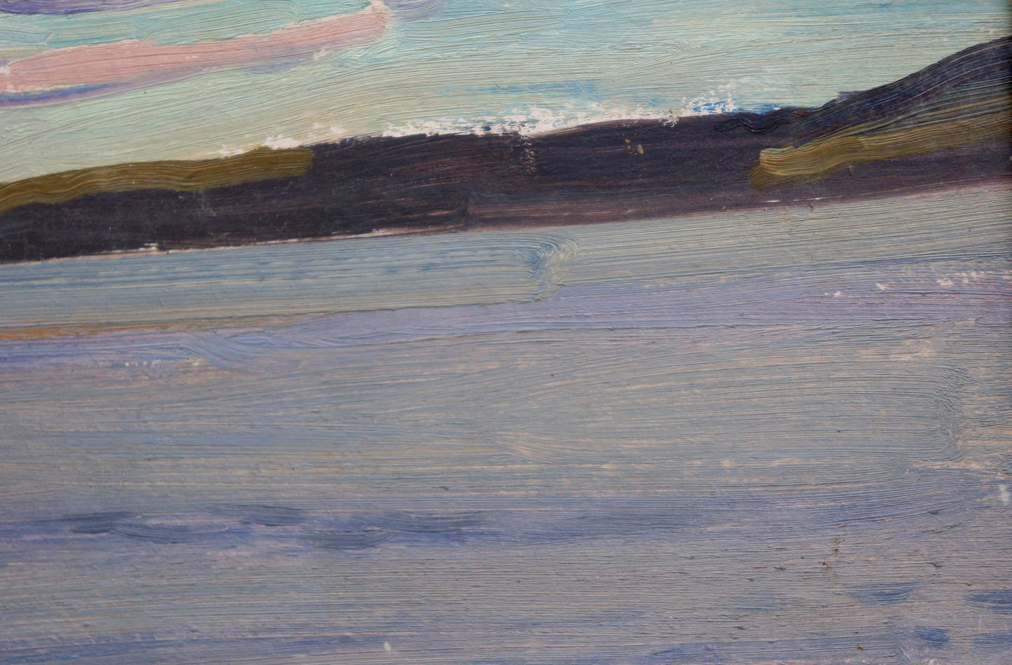 The oil painting captures the essence of a ship's voyage