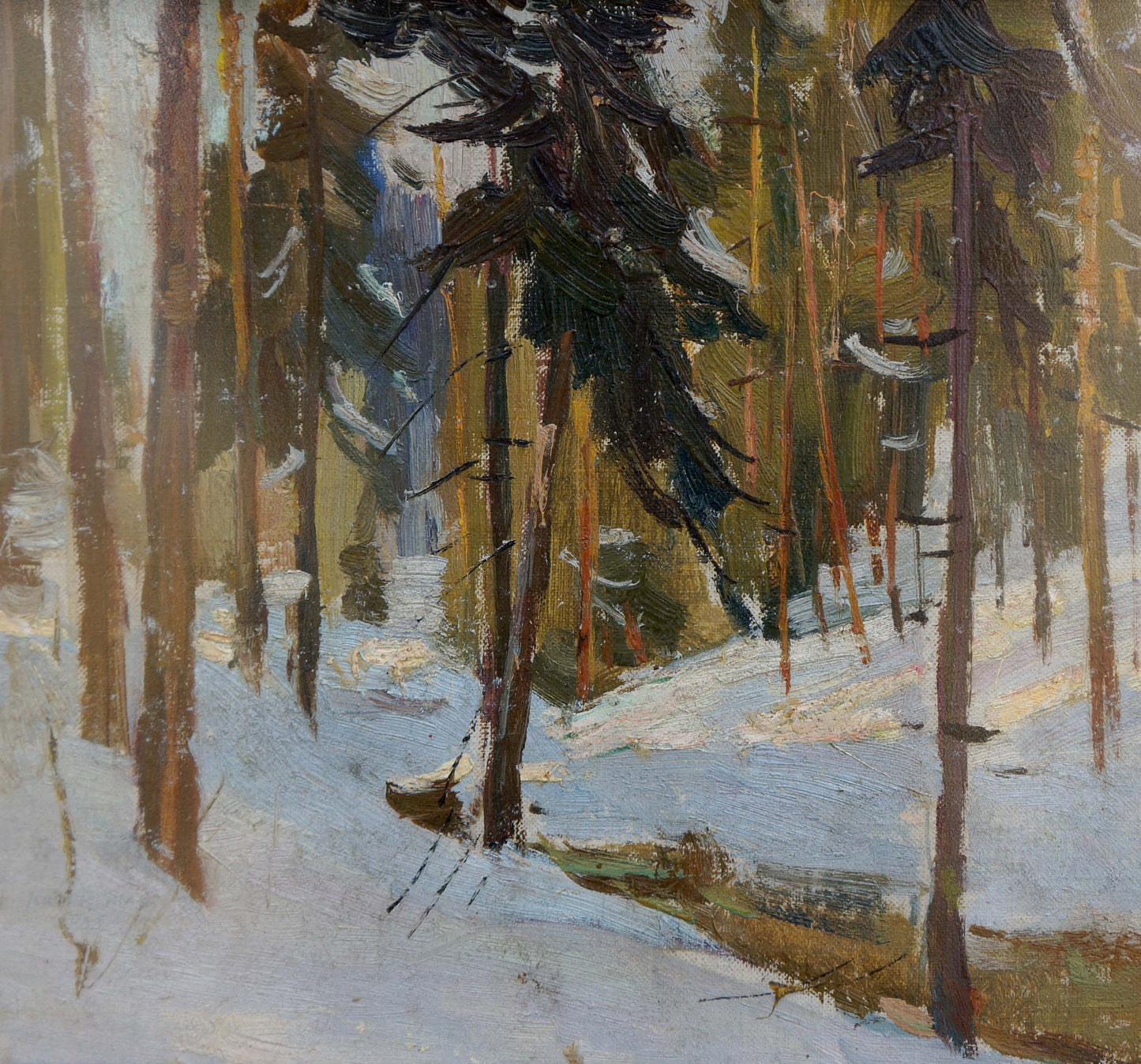 Oil painting Landscape in the forest