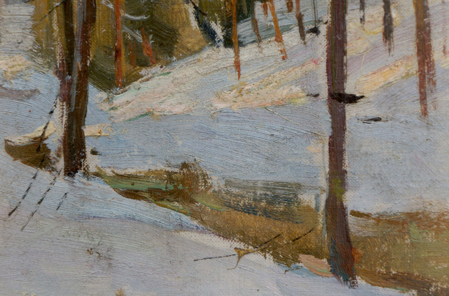 Oil painting Landscape in the forest