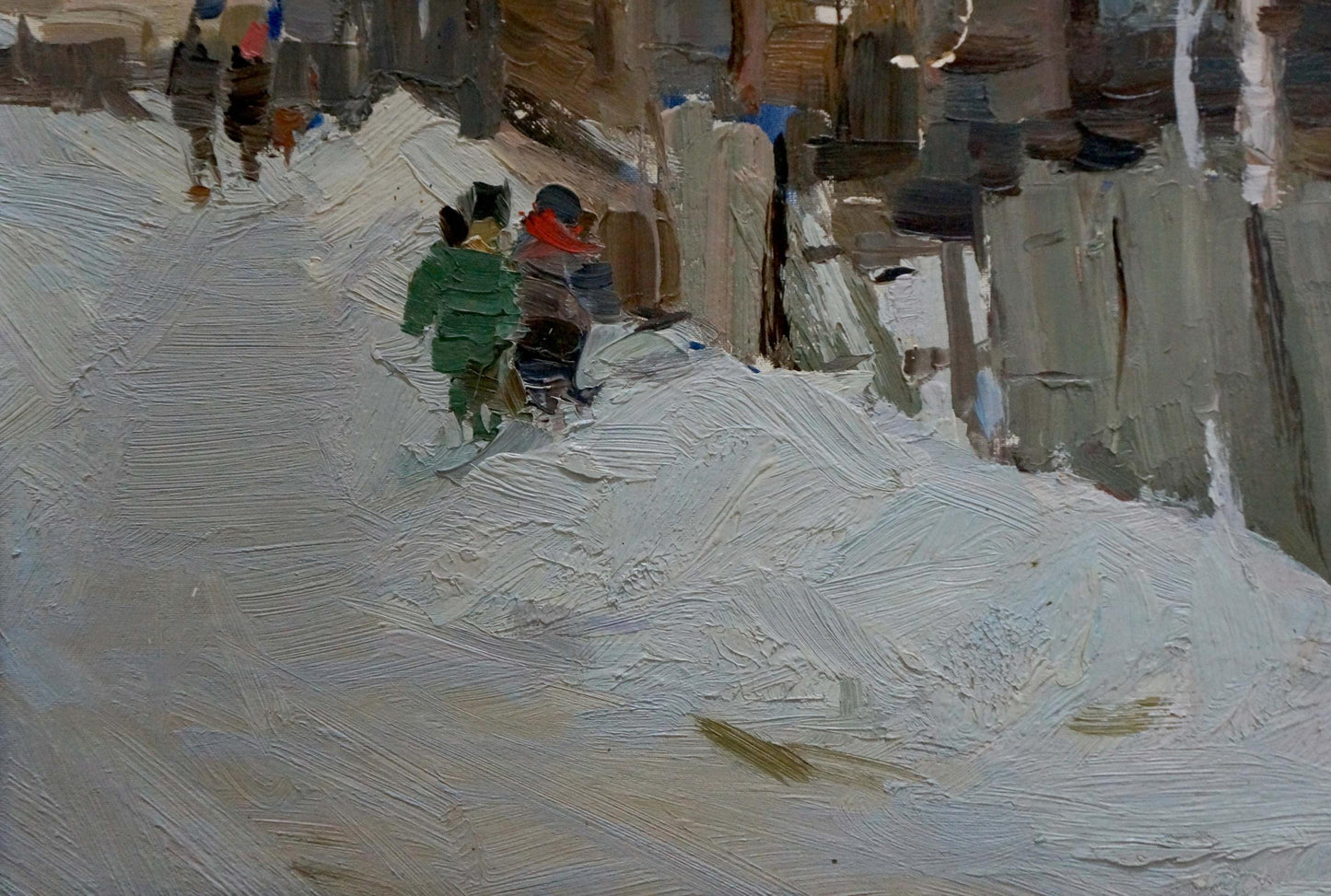 Oil painting Village street Andreev Nikolay Andreevich