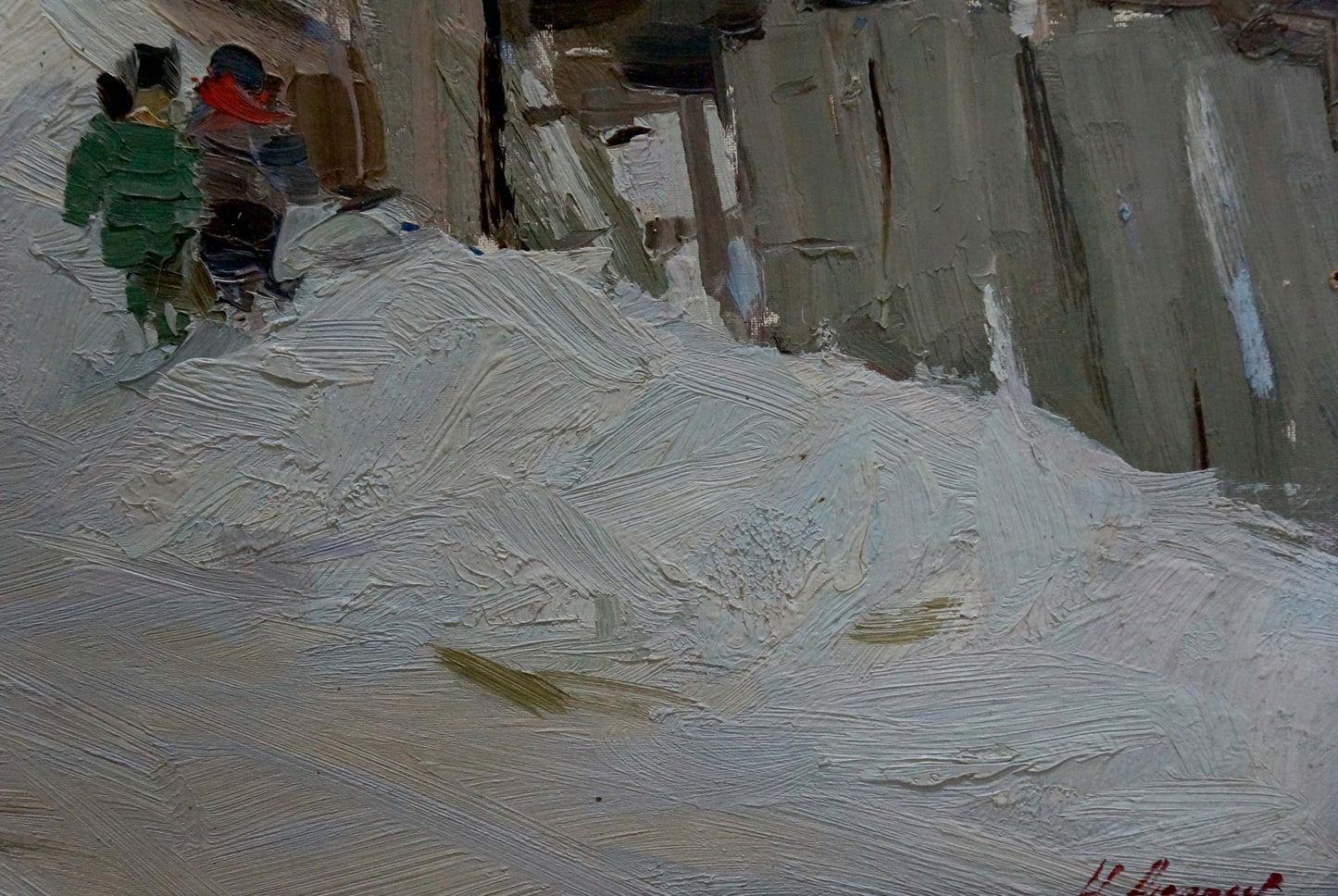 Oil painting Village street Andreev Nikolay Andreevich