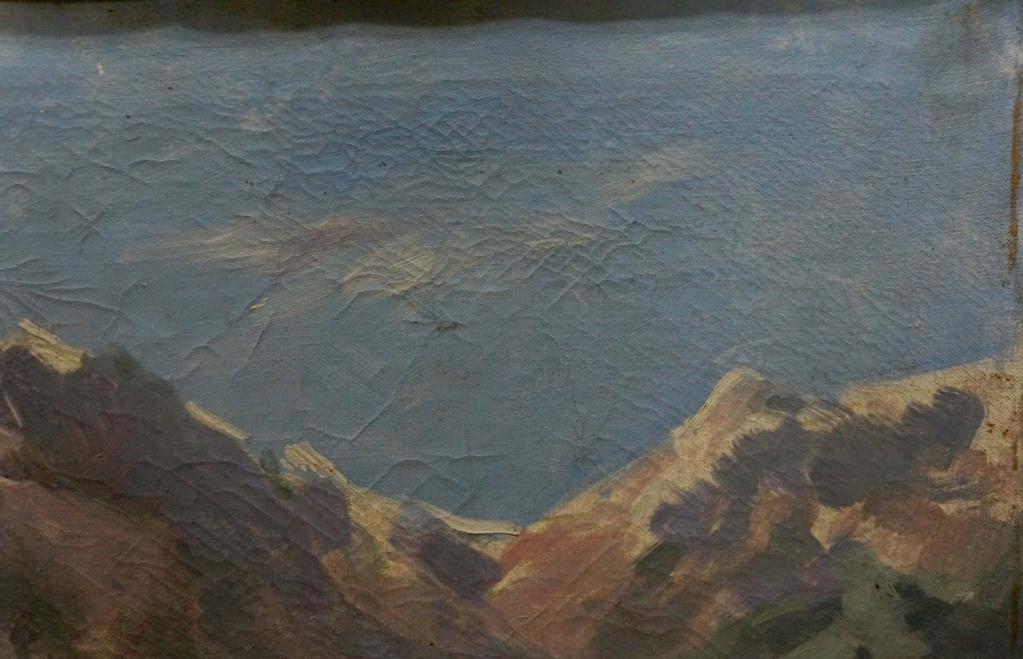 Oil painting Landscape in the mountains