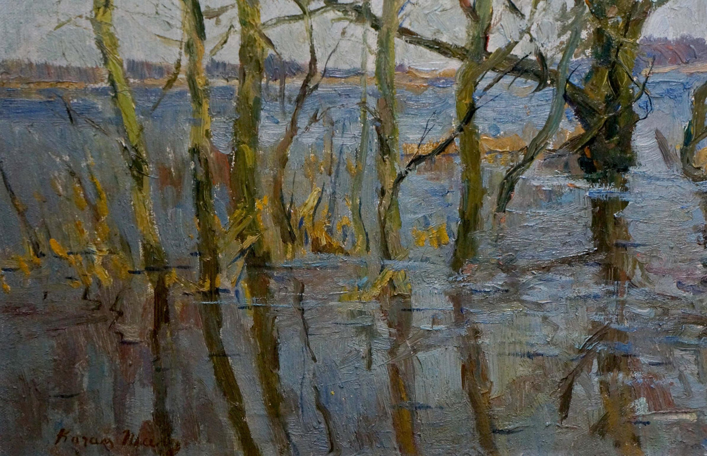 Oil painting Spring flood Kogan-Shats Matvey Borisovich
