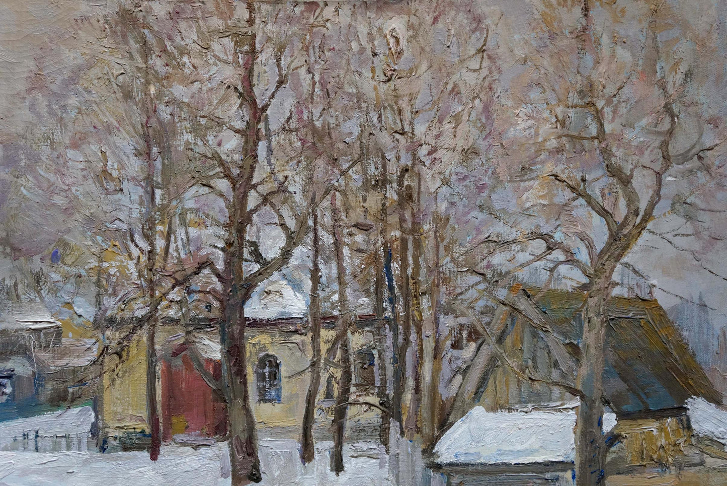 Oil painting Winter landscape Eremin Boris Alexandrovich
