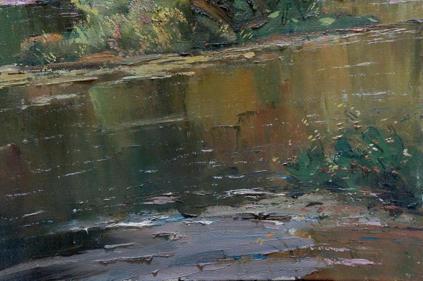 Oil painting Down the river