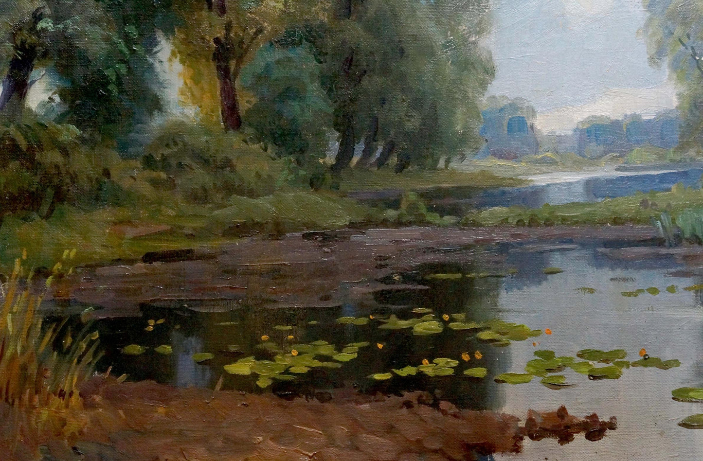 Oil painting Swamp landscape