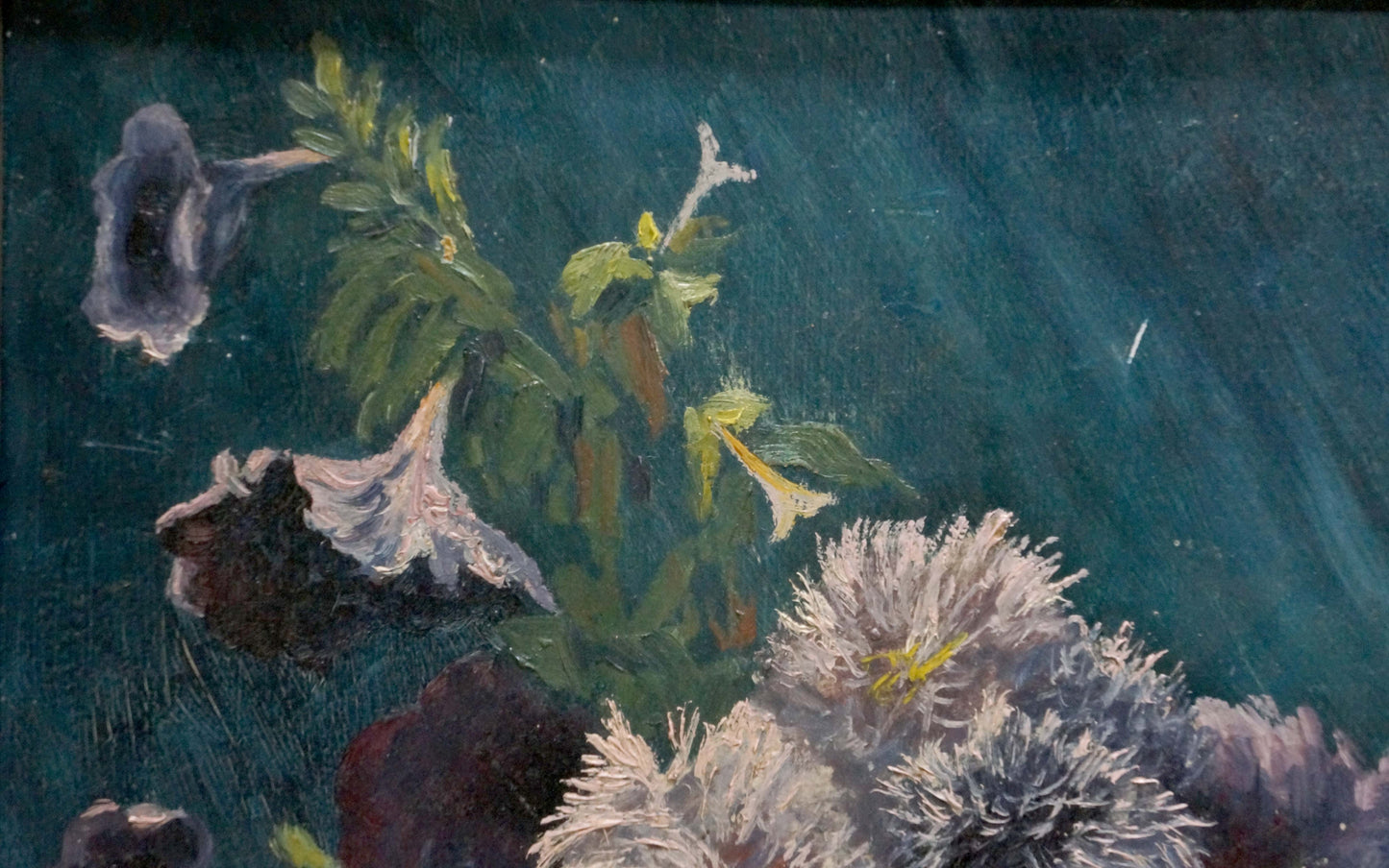 Oil painting Lilac daisies European artist