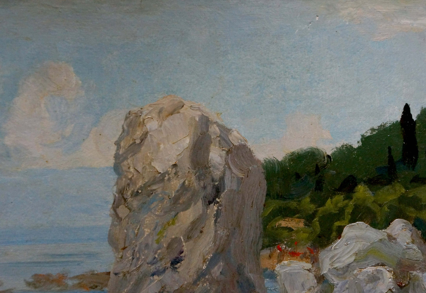 Oil painting Summer seashore Unknown artist