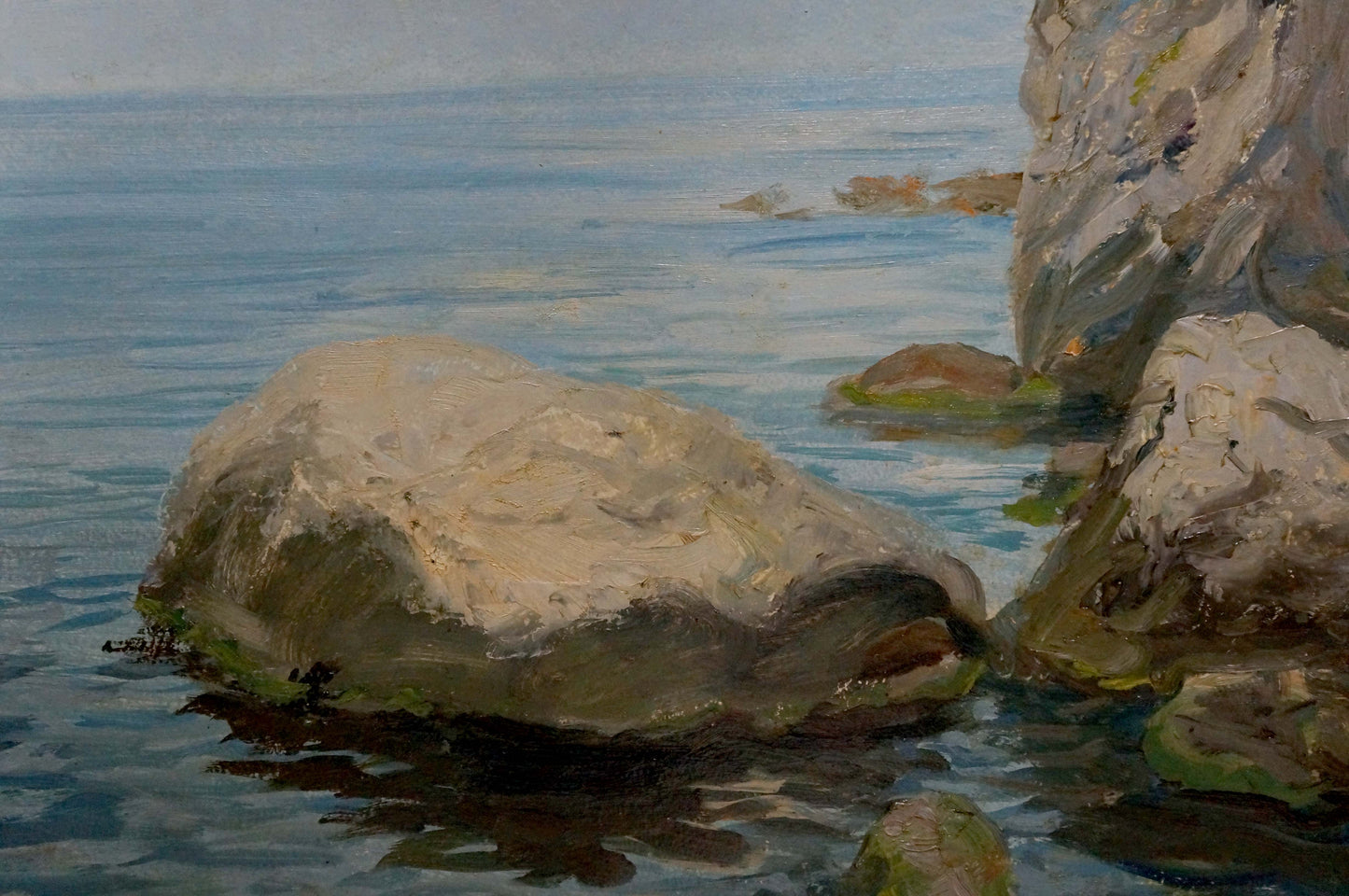 Oil painting Summer seashore Unknown artist