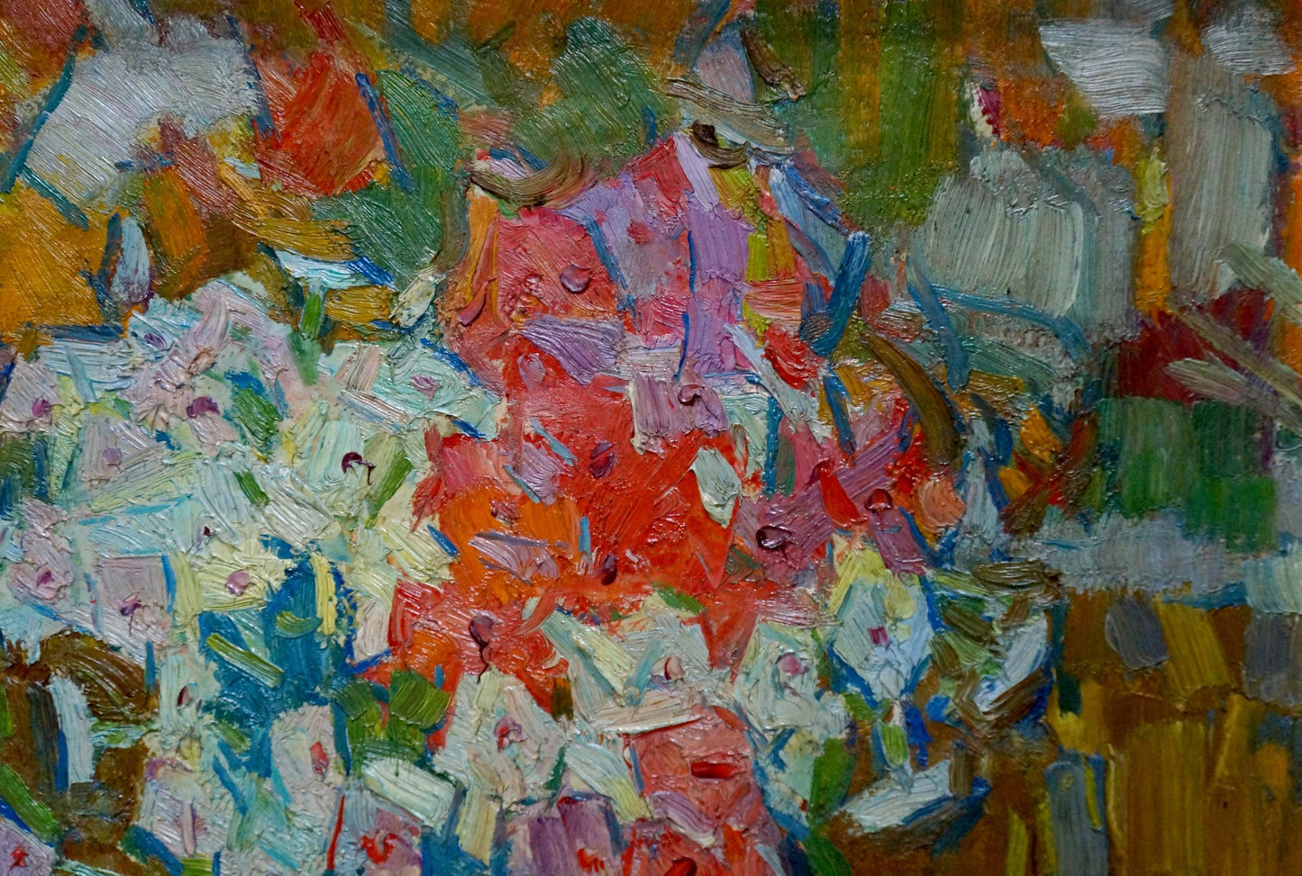 Roses and fruits take center stage in Vasily Chegodar's oil painting