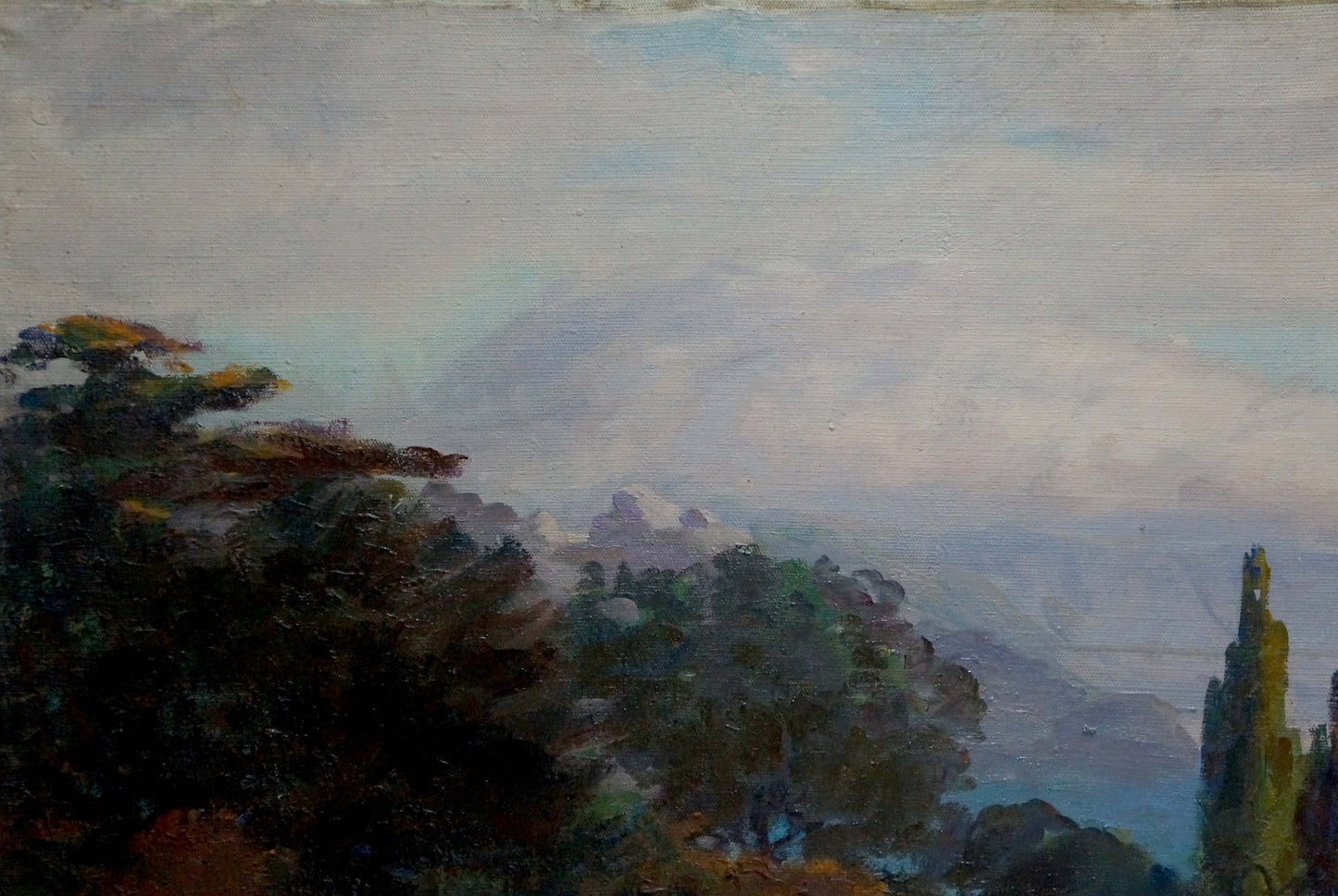 Oil painting Fog landscape Kisel Ivan Gordeevich