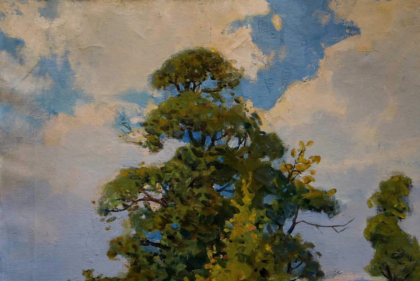 Oil portrait by Leonid Markovich Turovetsky capturing a windy day