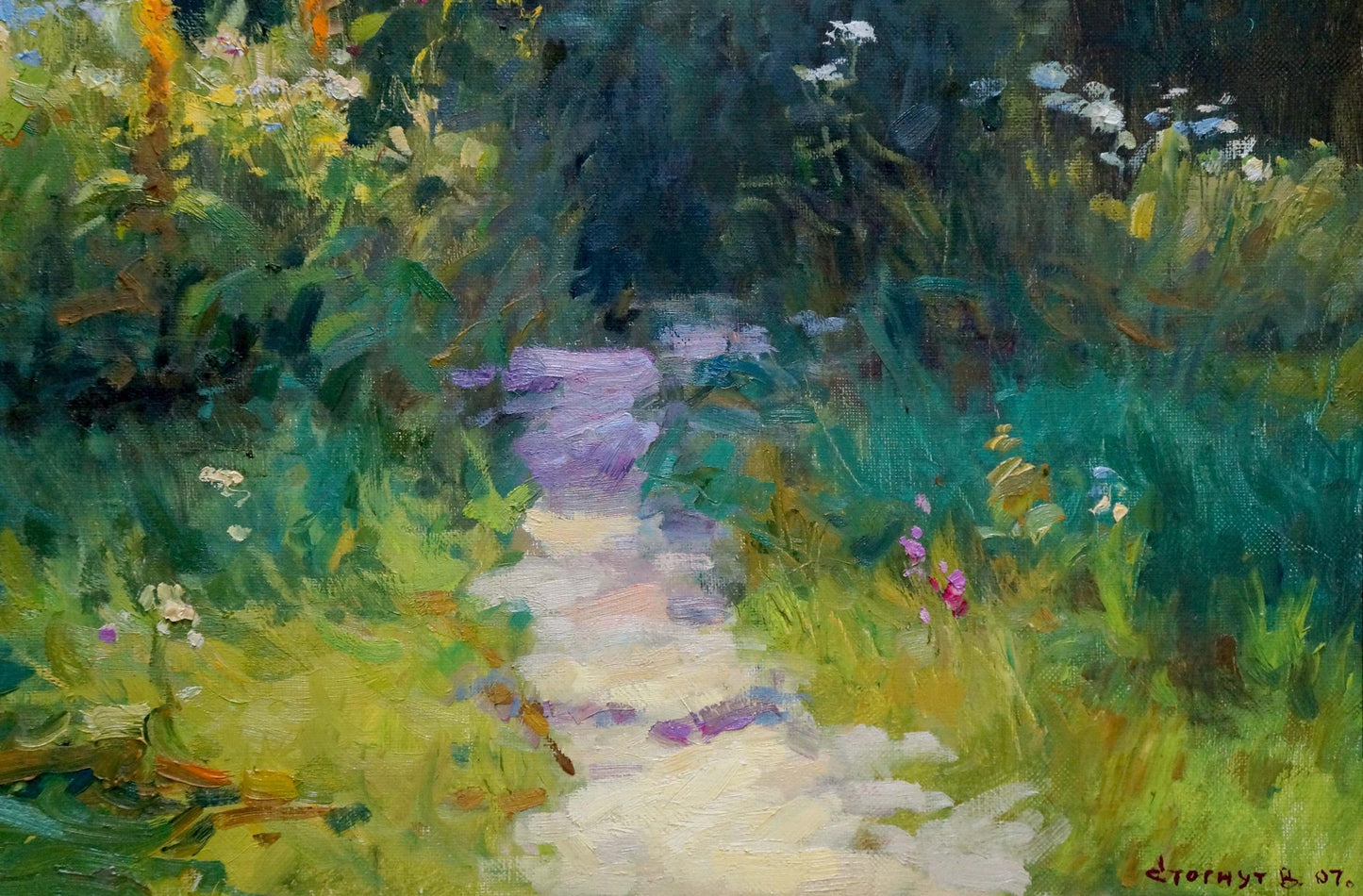 Oil artwork "Road to the Forest" by Victor Stognut