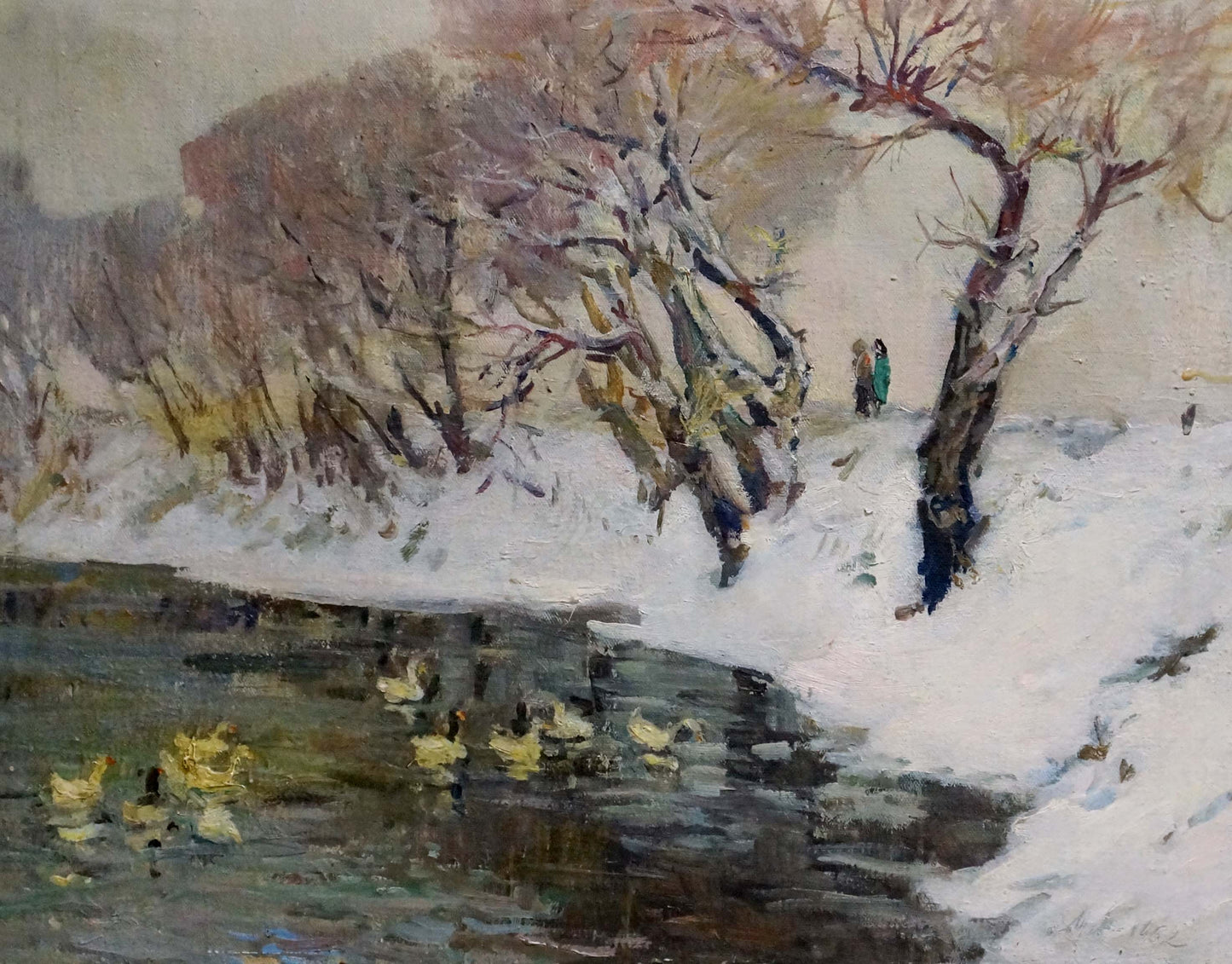 Oil painting On the lake Nikolai Petrovich Petrov