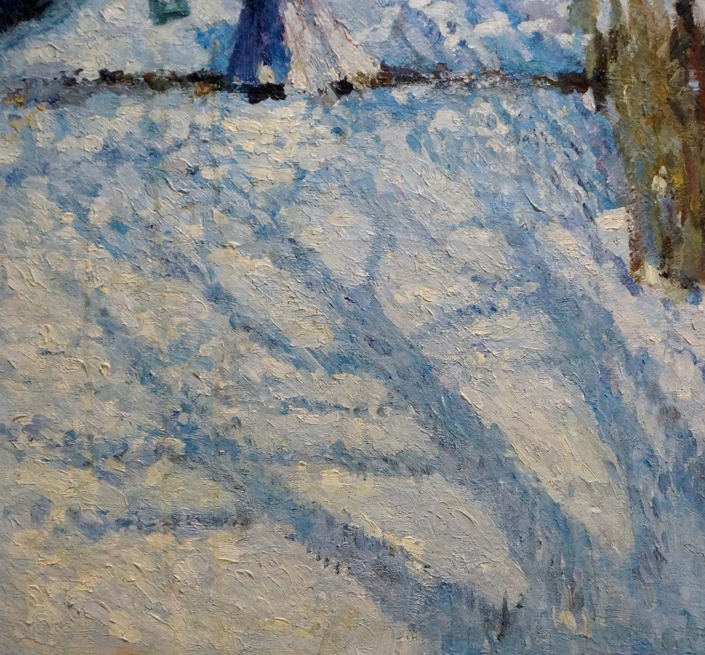 A Girl Walks to a Well in Winter, an oil painting by an unknown artist