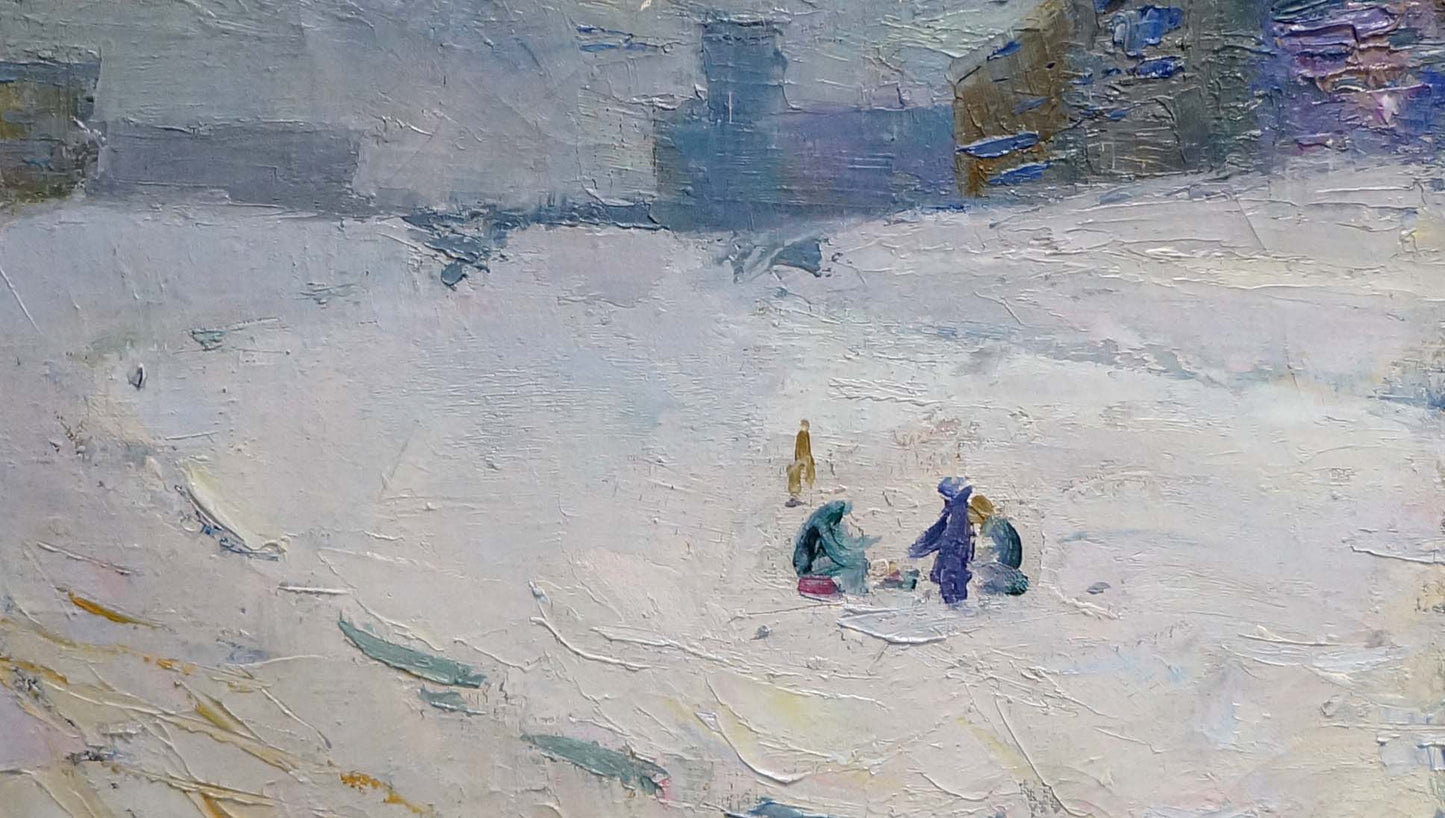 Oil painting Children walk Nikolai Petrovich Petrov