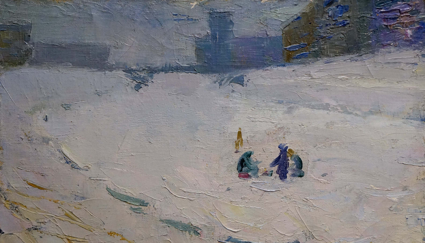 Oil painting Children walk Nikolai Petrovich Petrov